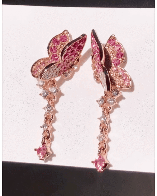 블링나비 큐빅 여리여리 귀걸이 (2color)